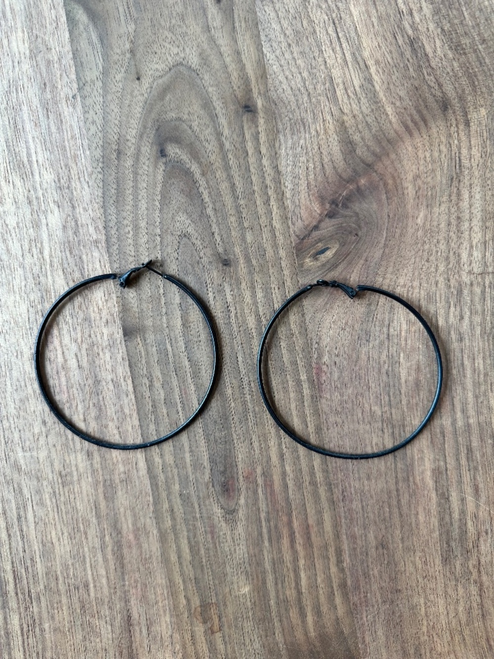 Black Metal Hoops Large